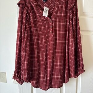 Torrid Red Plaid Women's Blouse